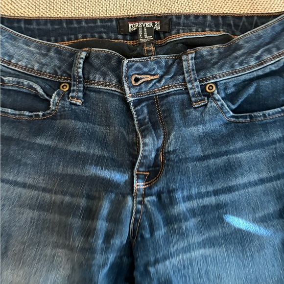 Forever 21 Size 27 Jeans Inseam 32” Blue Cotton Spandex Pocket Zip Button #STJ1 - Picture 3 of 8